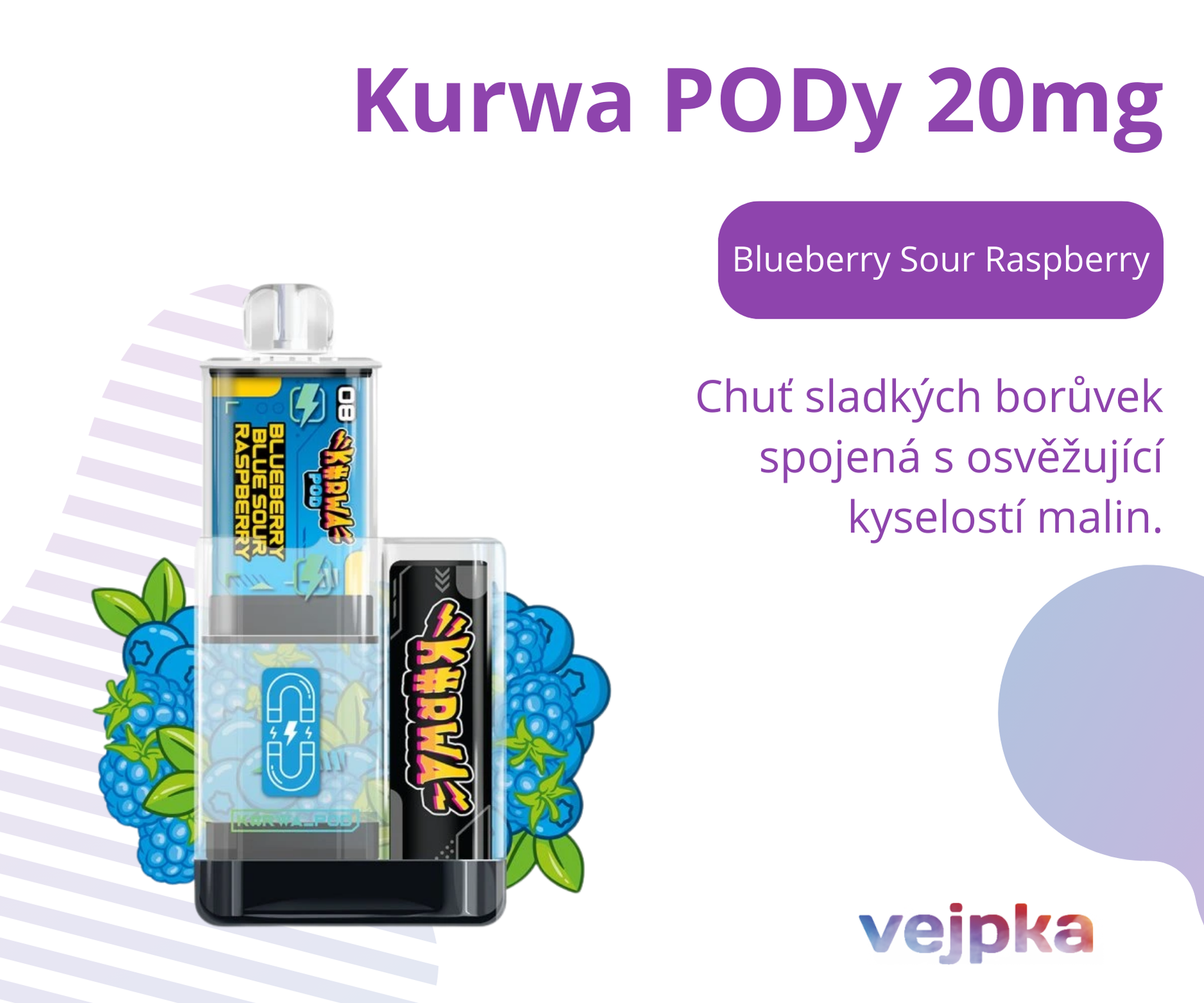 KURWA PODS 2X - BLUEBERRY SOUR RASPBERRY